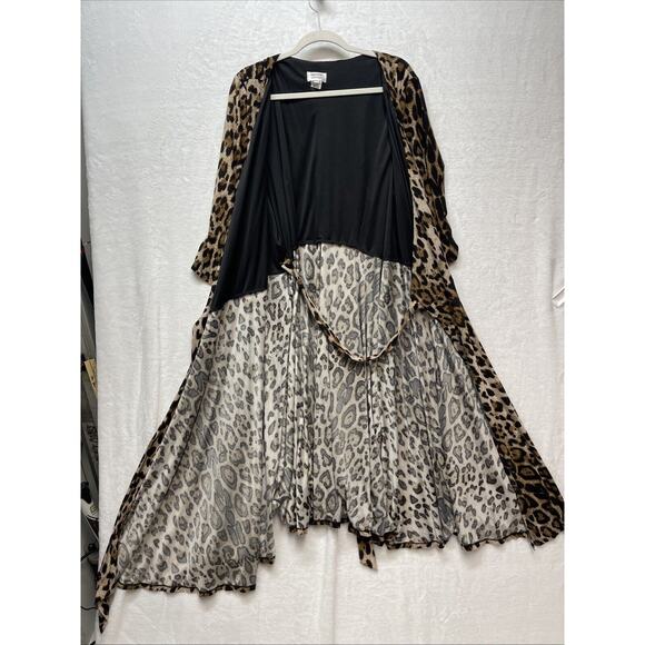 Unique Vintage Kelsie Cheetah Print Full Wrap Midi Dress Fall Sz 3X 20‎ - Picture 7 of 9